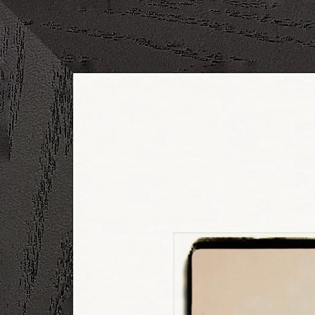 Hat On Framed print 30x30 cm / 12x12″ Black frame corner detail