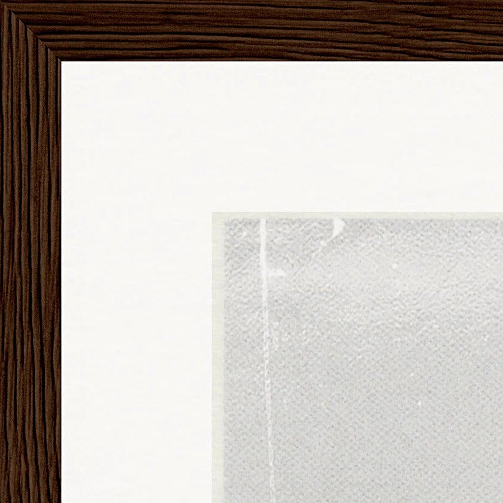 The Space We Share Framed print 30x30 cm / 12x12″ Dark wood frame corner detail