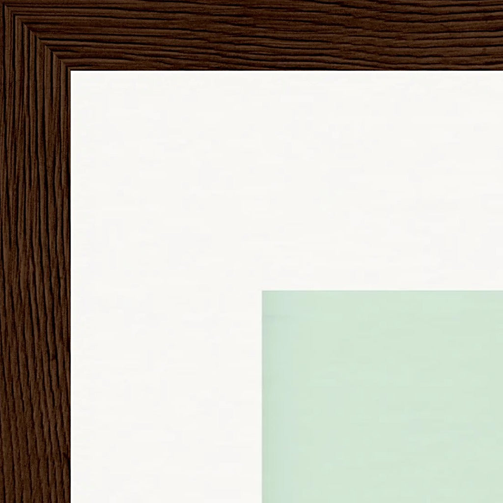 Lacey Leg Framed print 30x30 cm / 12x12″ Dark wood frame corner detail