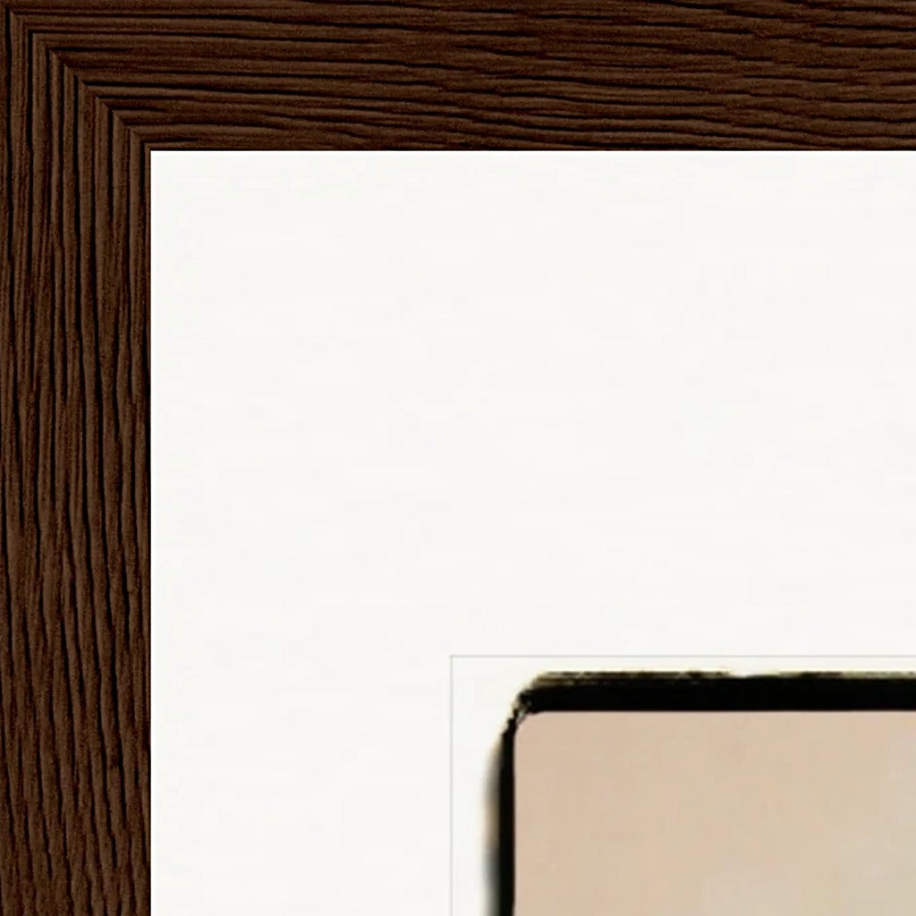 Hat On Framed print 30x30 cm / 12x12″ Dark wood frame corner detail