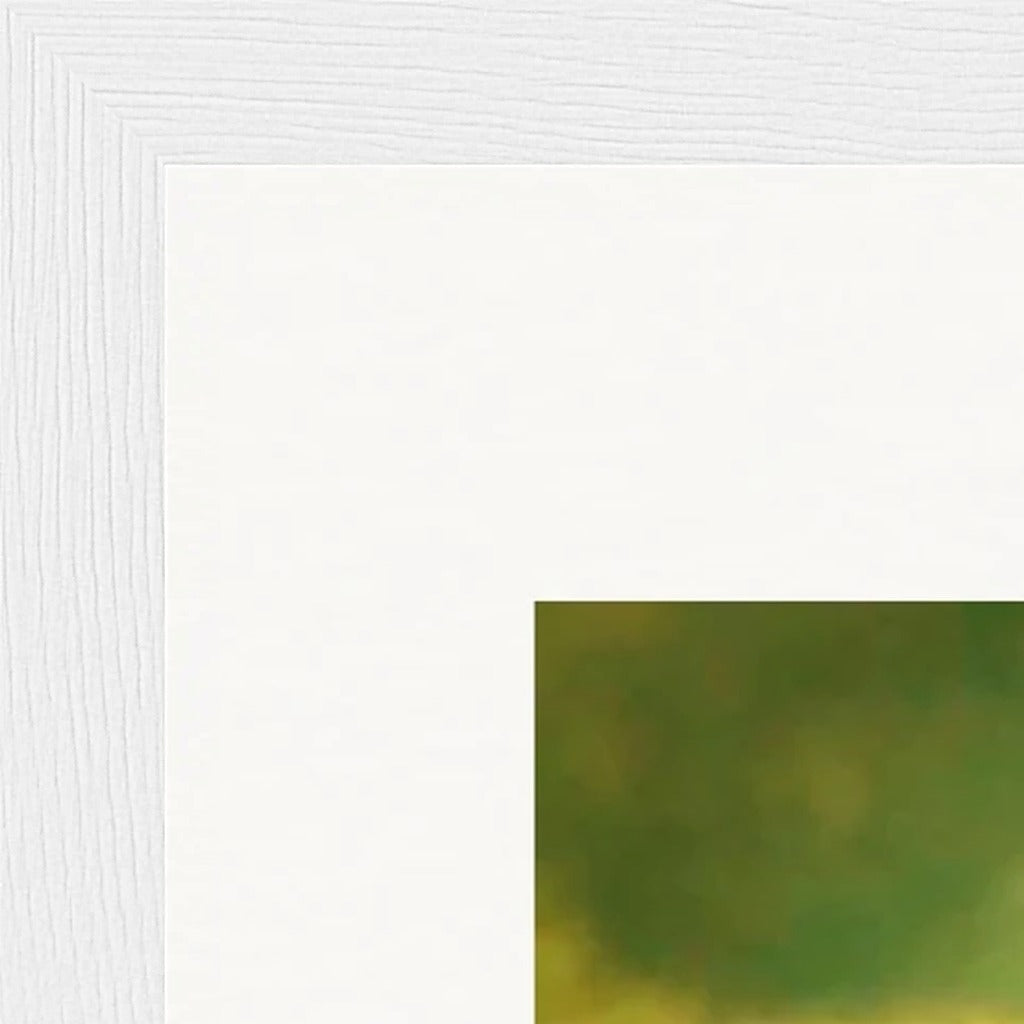 Emerald Storms Framed print 30x30 cm / 12x12″ White frame corner detail