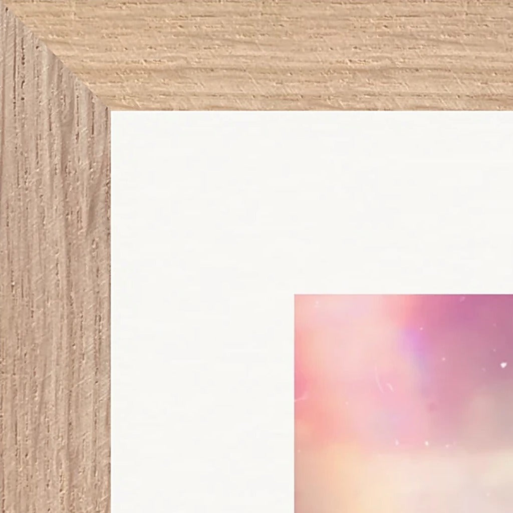 Indigo Sky Framed print 30x30 cm / 12x12″ Wood frame corner detail