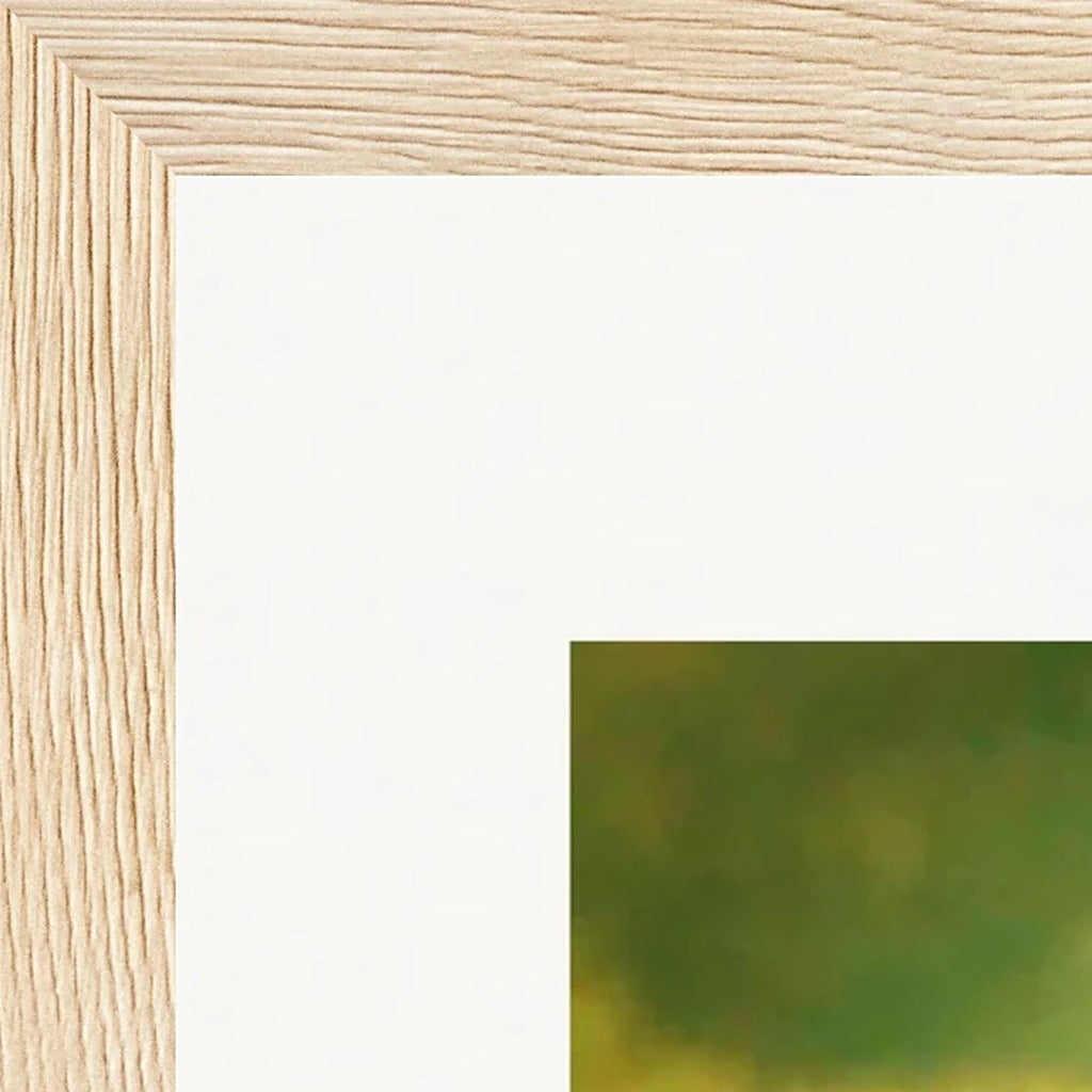 Emerald Storms Framed print 30x30 cm / 12x12″ Wood frame corner detail