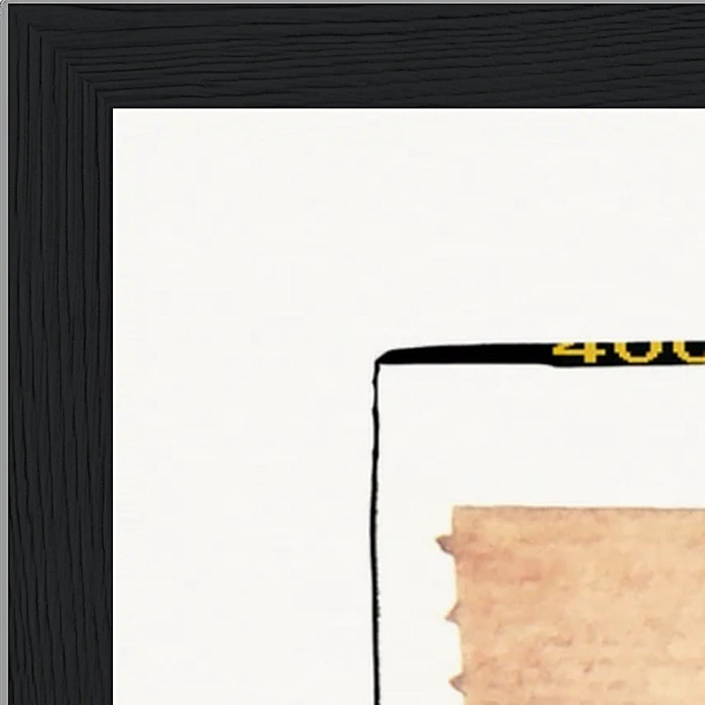 Kiss My Ass Framed print 30x40 cm / 12x16″ Black frame corner detail