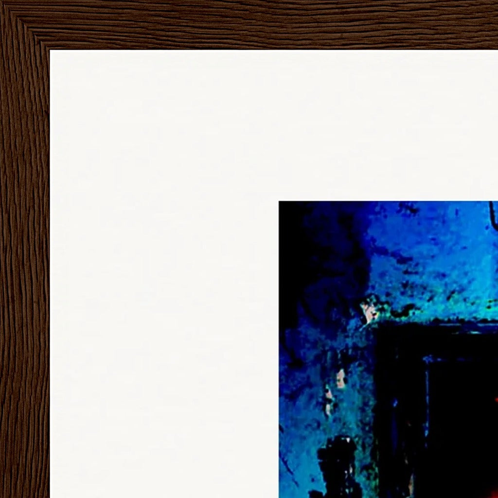 Web of Colours Framed print 30x40 cm / 12x16″ Dark wood frame corner detail