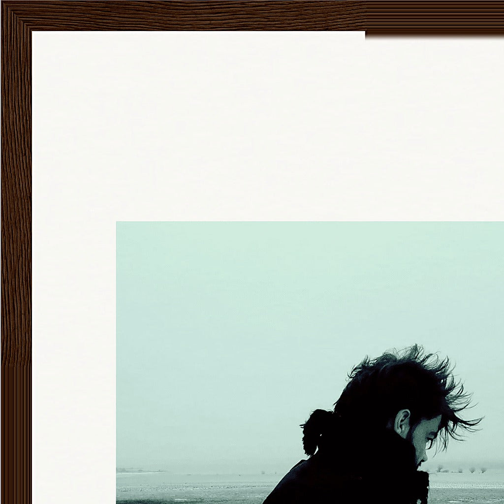 Misty Mind Framed print 30x40 cm / 12x16″ Dark wood frame corner detail