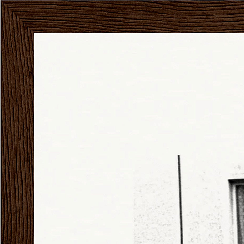 The Urban Matrix Framed print 30x40 cm / 12x16″ Dark wood frame corner detail