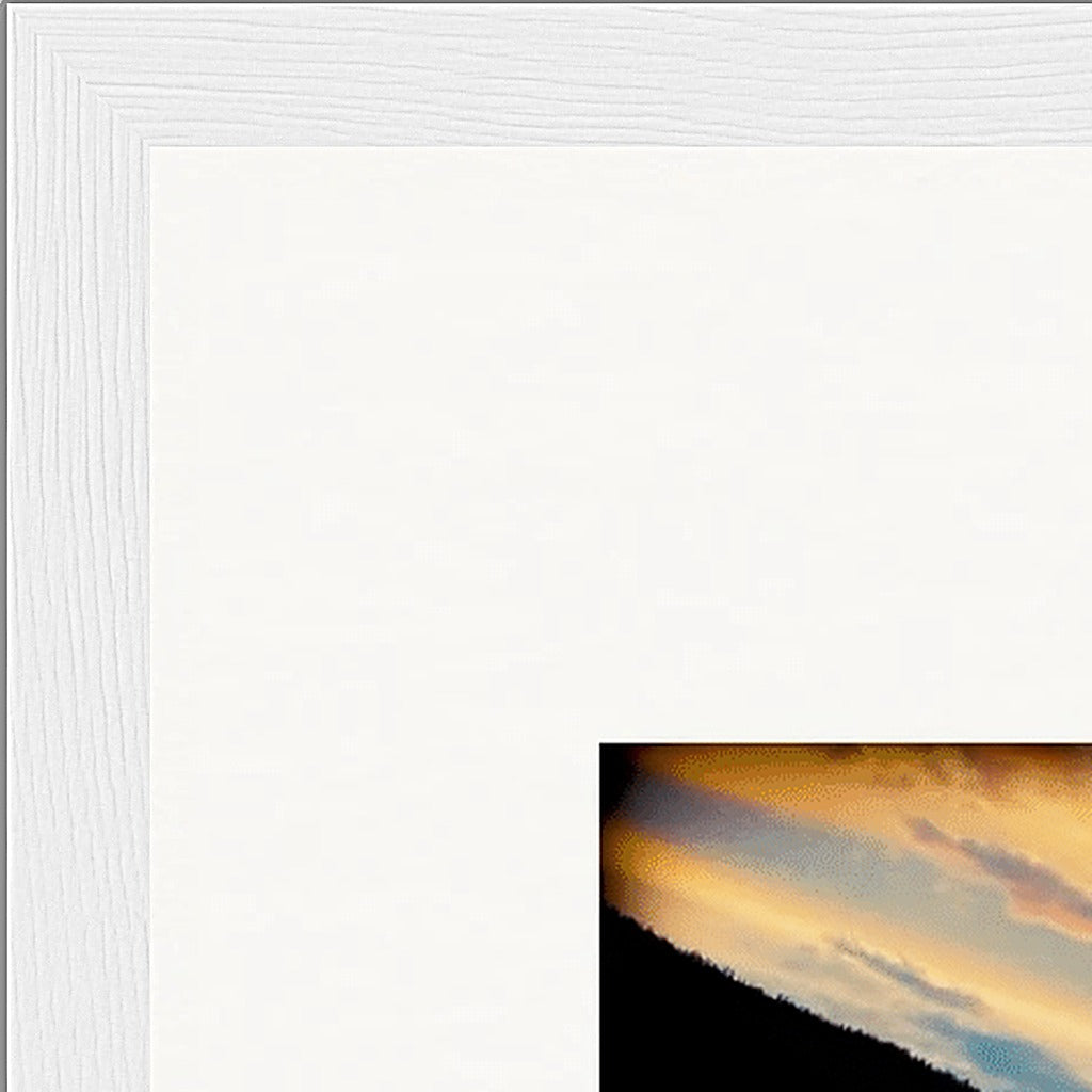 Cosmic Reflections Framed print 30x40 cm / 12x16″ White frame corner detail