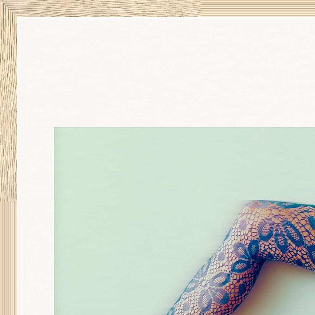 Lacey Leg Framed print 30x40 cm / 12x16″ Wood frame corner detail