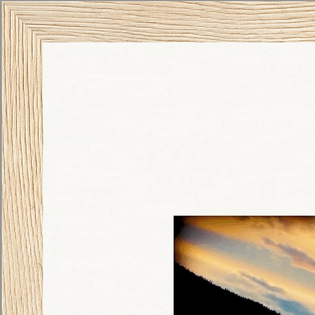 Cosmic Reflections Framed print 30x40 cm / 12x16″ Wood frame corner detail