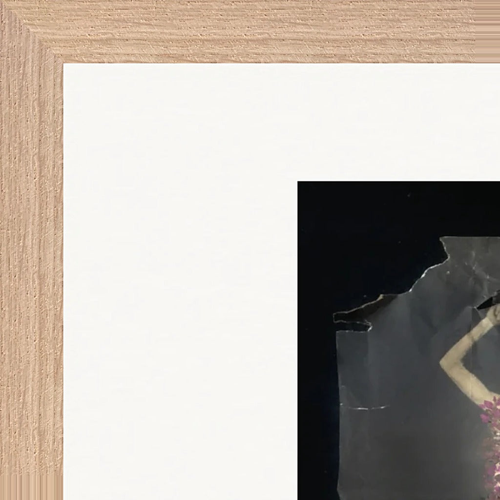 Never too Late Framed print 30x40 cm / 12x16″ Wood frame corner detail