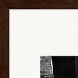This is Where He Stood Framed print 30x45 cm / 12x18″ Dark wood frame corner detail