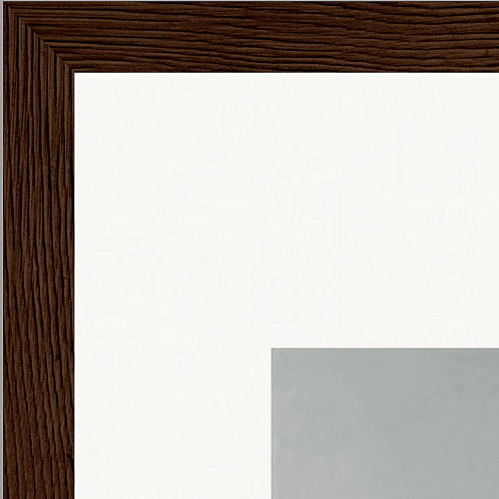 Everyday Hero Framed print 30x45 cm / 12x18″ Dark wood frame corner detail