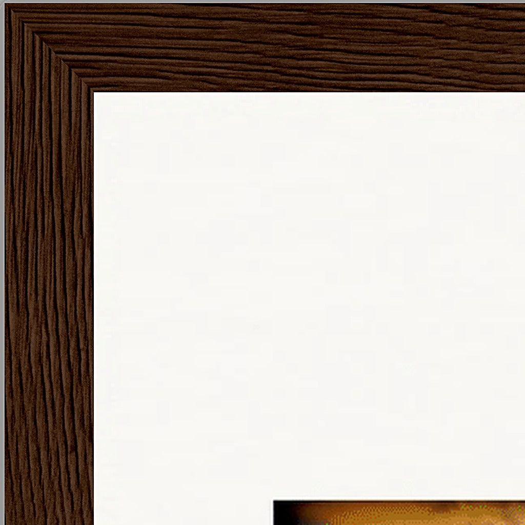 Cosmic Reflections Framed print 30x45 cm / 12x18″ Dark wood frame corner detail