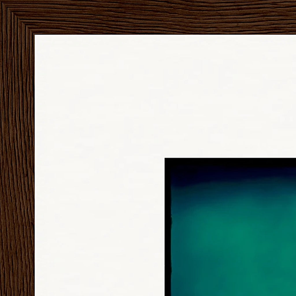 Dancing Cowboy Framed print 30x45 cm / 12x18″ Dark wood frame corner detail
