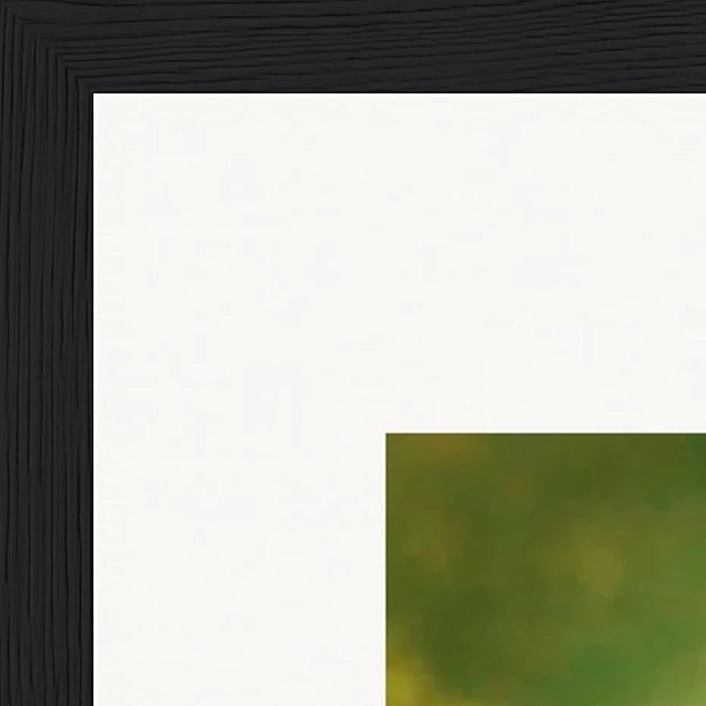 Emerald Storms Framed print 40x40 cm / 16x16″ Black frame corner detail