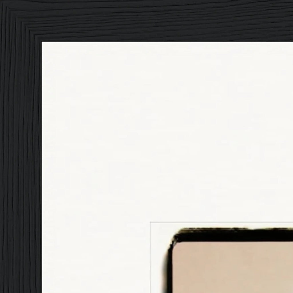 Hat On Framed print 40x40 cm / 16x16″ Black frame corner detail