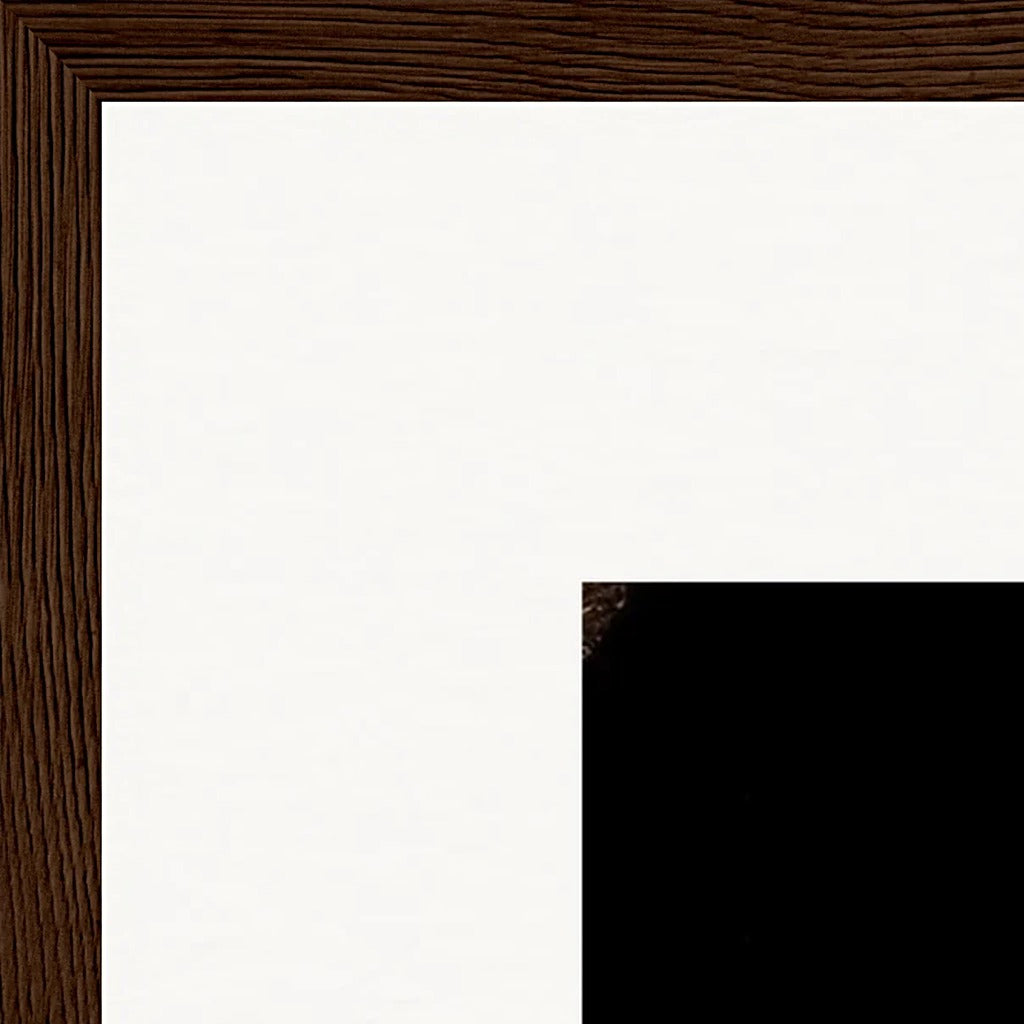Face It Framed print 40x40 cm / 16x16″ Dark wood frame corner detail