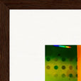 In the Eye Framed print 40x40 cm / 16x16″ Dark wood frame corner detail