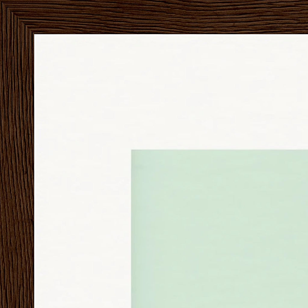 Lacey Leg Framed print 40x40 cm / 16x16″ Dark wood frame corner detail