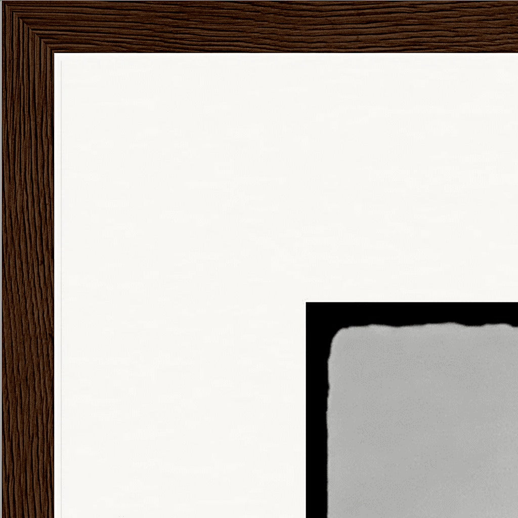 Circle of Life Framed print 40x40 cm / 16x16″ Dark wood frame corner detail
