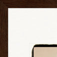 Hat On Framed print 40x40 cm / 16x16″ Dark wood frame corner detail