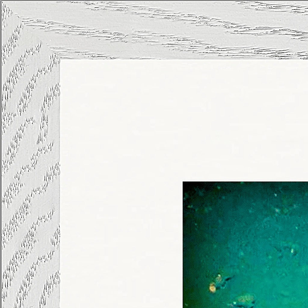 Underwater Flight Framed print 40x40 cm / 16x16″ White frame corner detail