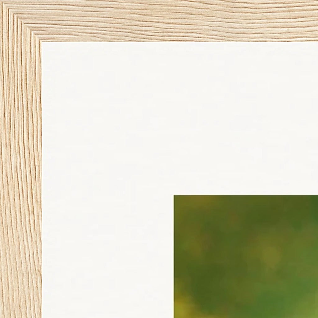 Emerald Storms Framed print 40x40 cm / 16x16″ Wood frame corner detail