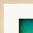 Underwater Flight Framed print 40x40 cm / 16x16″ Wood frame corner detail