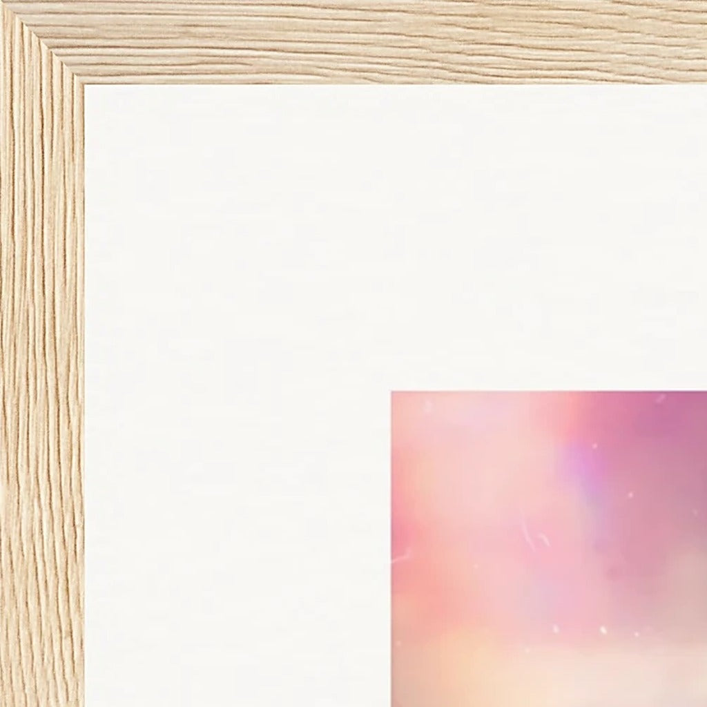 Indigo Sky Framed print 40x40 cm / 16x16″ Wood frame corner detail