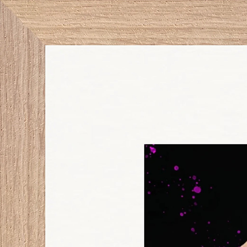 Dancing in Colours Framed print 40x40 cm / 16x16″ Wood frame corner detail