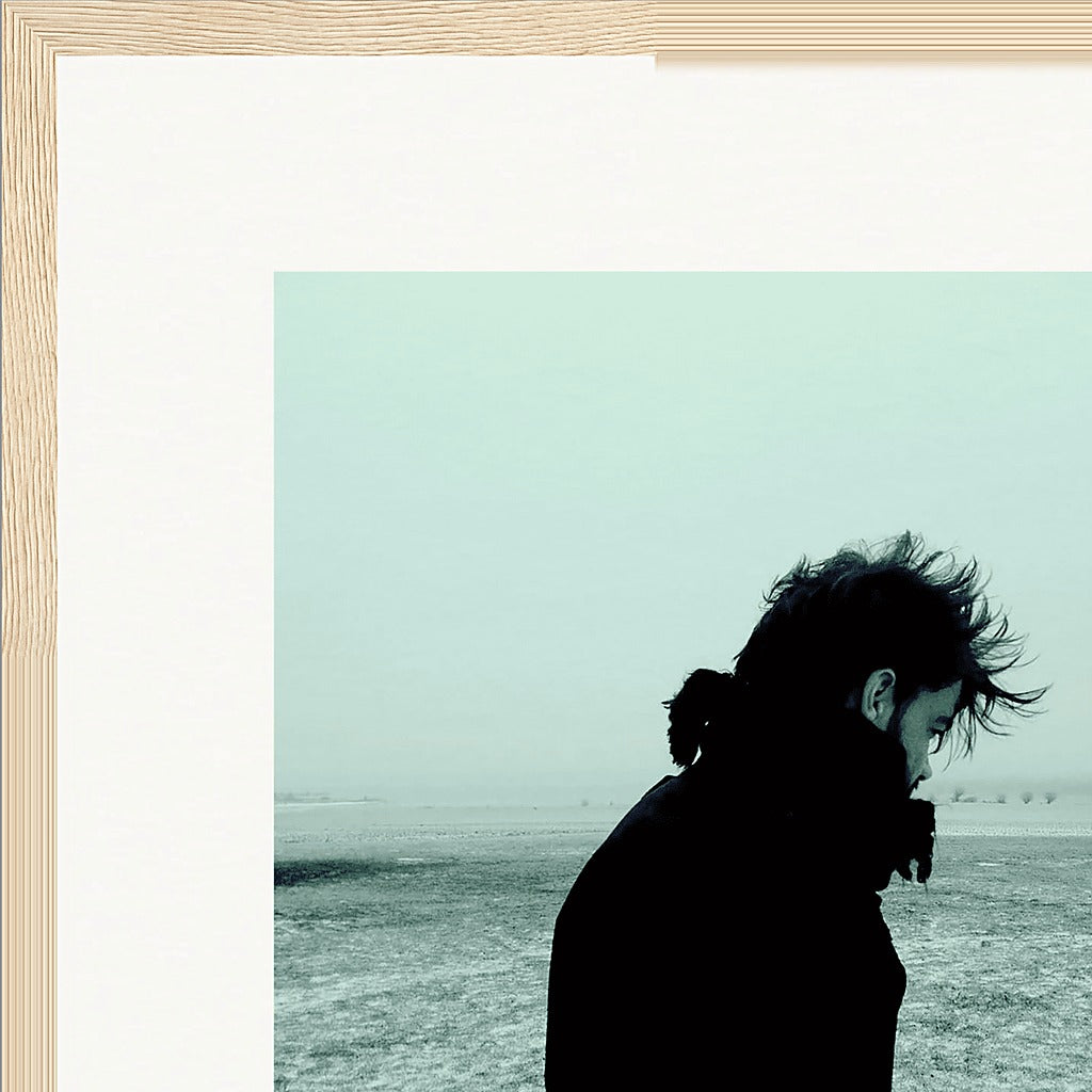 Misty Mind Framed print 40x40 cm / 16x16″ Wood frame corner detail
