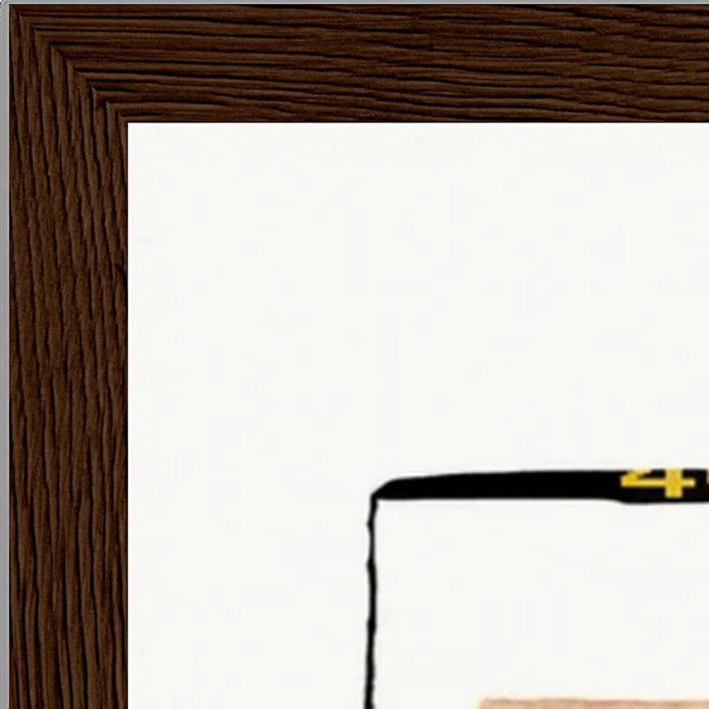 Kiss My Ass Framed print 40x50 cm / 16x20″ Dark wood frame corner detail