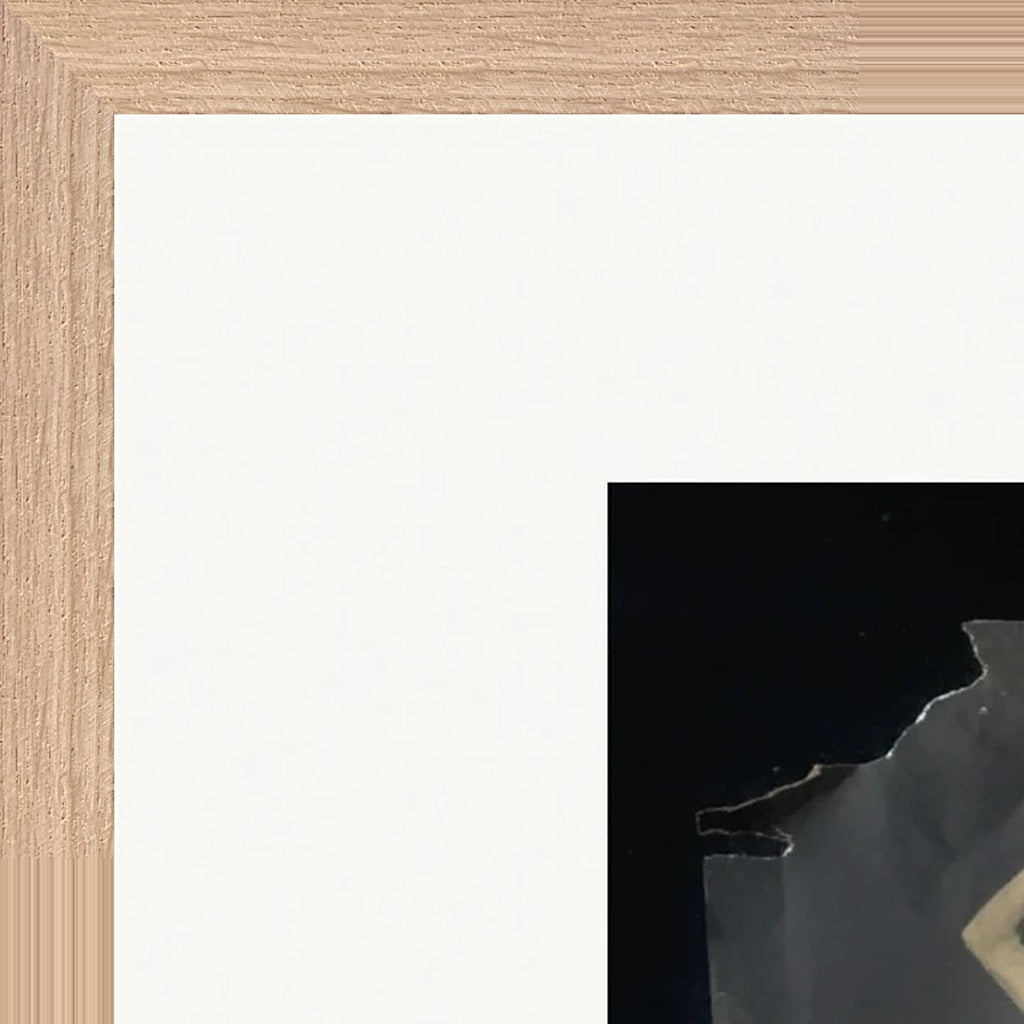 Never too Late Framed print 40x50 cm / 16x20″ Wood frame corner detail