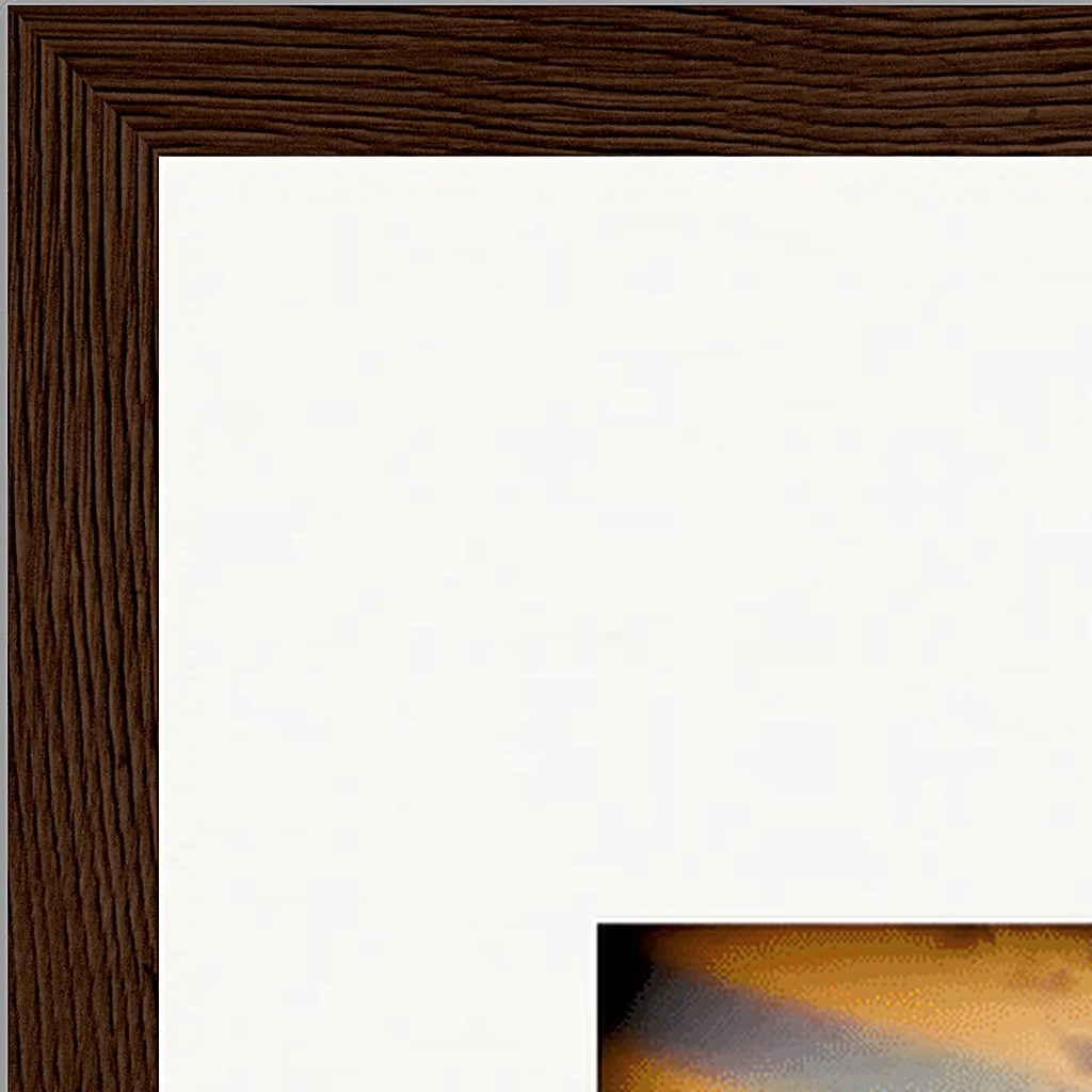 Cosmic Reflections Framed print A2 (42 x 59.4  cm) Dark wood frame corner detail