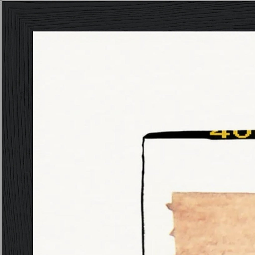 Kiss My Ass Framed print 45x60 cm / 18x24″ Black frame corner detail