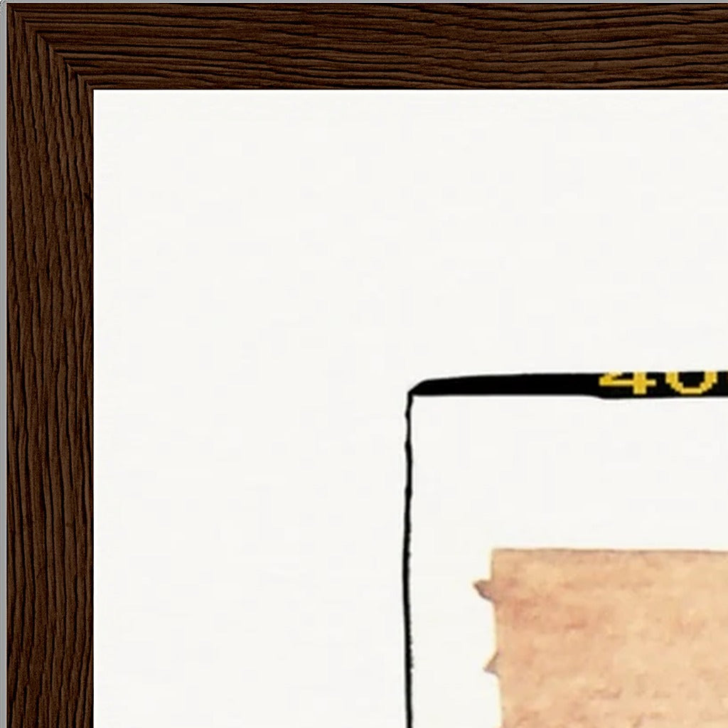 Kiss My Ass Framed print 45x60 cm / 18x24″ Dark wood frame corner detail