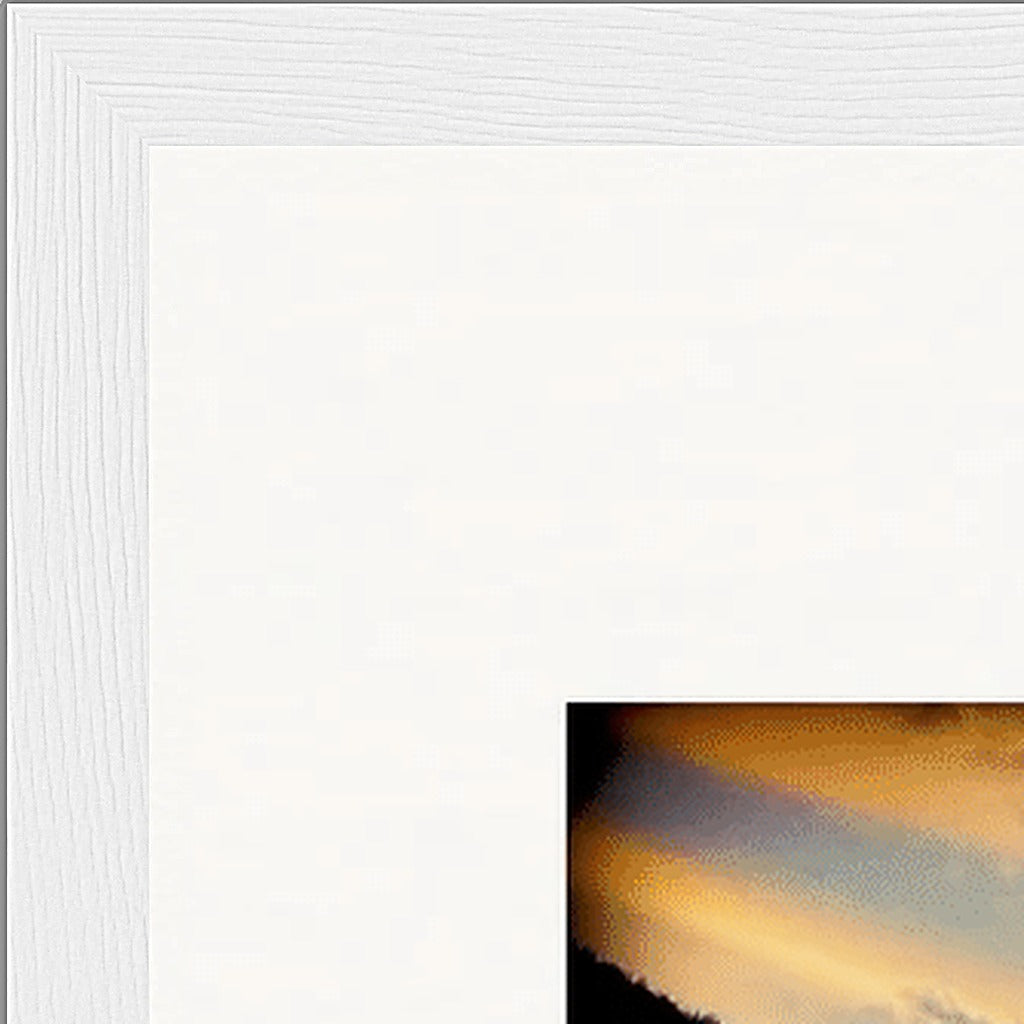 Cosmic Reflections Framed print 45x60 cm / 18x24″ White frame corner detail