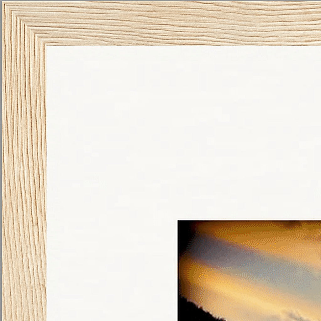 Cosmic Reflections Framed print 45x60 cm / 18x24″ Wood frame corner detail