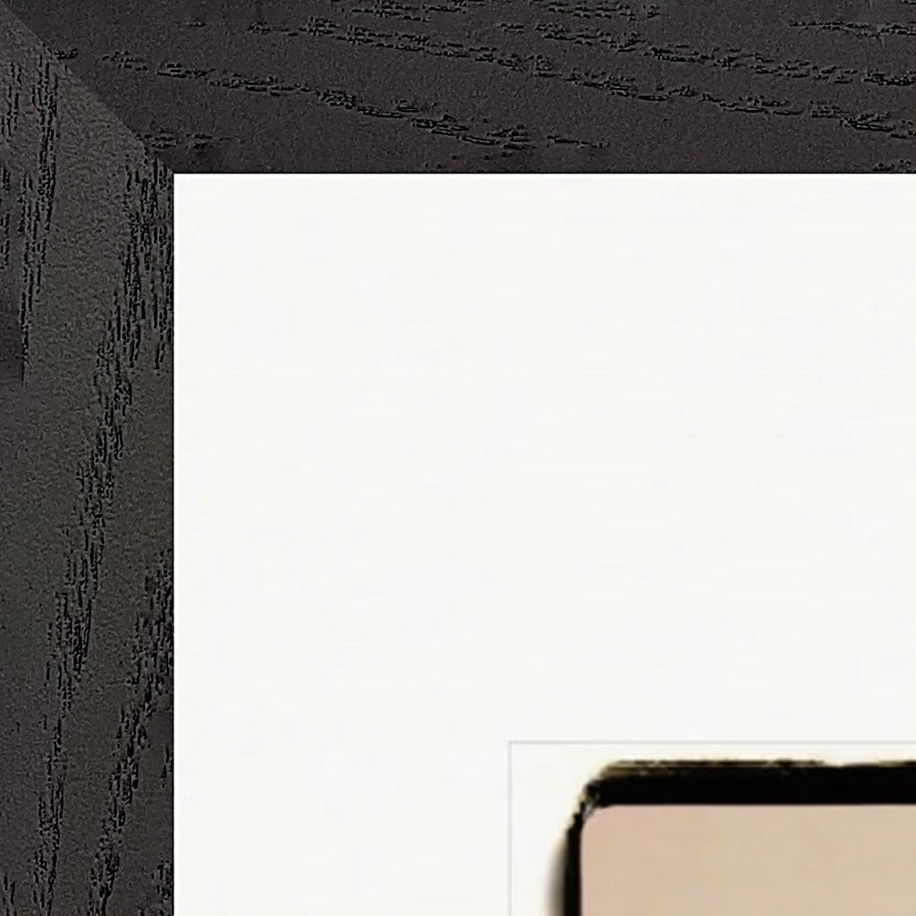 Hat On Framed print 50x50 cm / 20x20″ Black frame corner detail