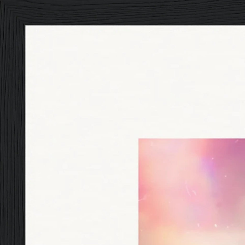 Indigo Sky Framed print 50x50 cm / 20x20″ Black frame corner detail