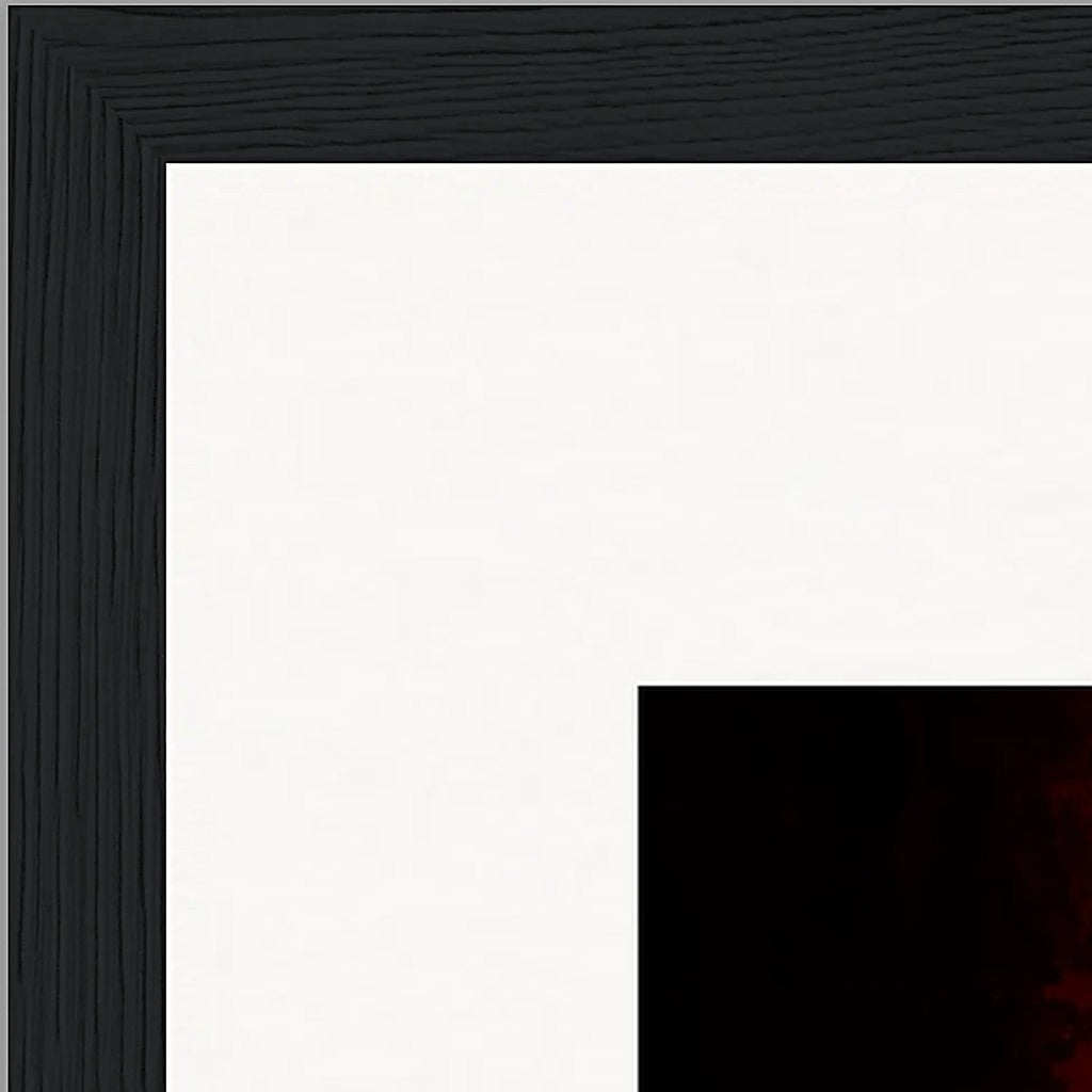 Chromatic Kiss Framed print 50x50 cm / 20x20″ Black frame corner detail