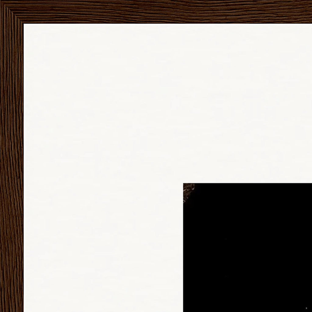 Face It Framed print 50x50 cm / 20x20″ Dark wood frame corner detail