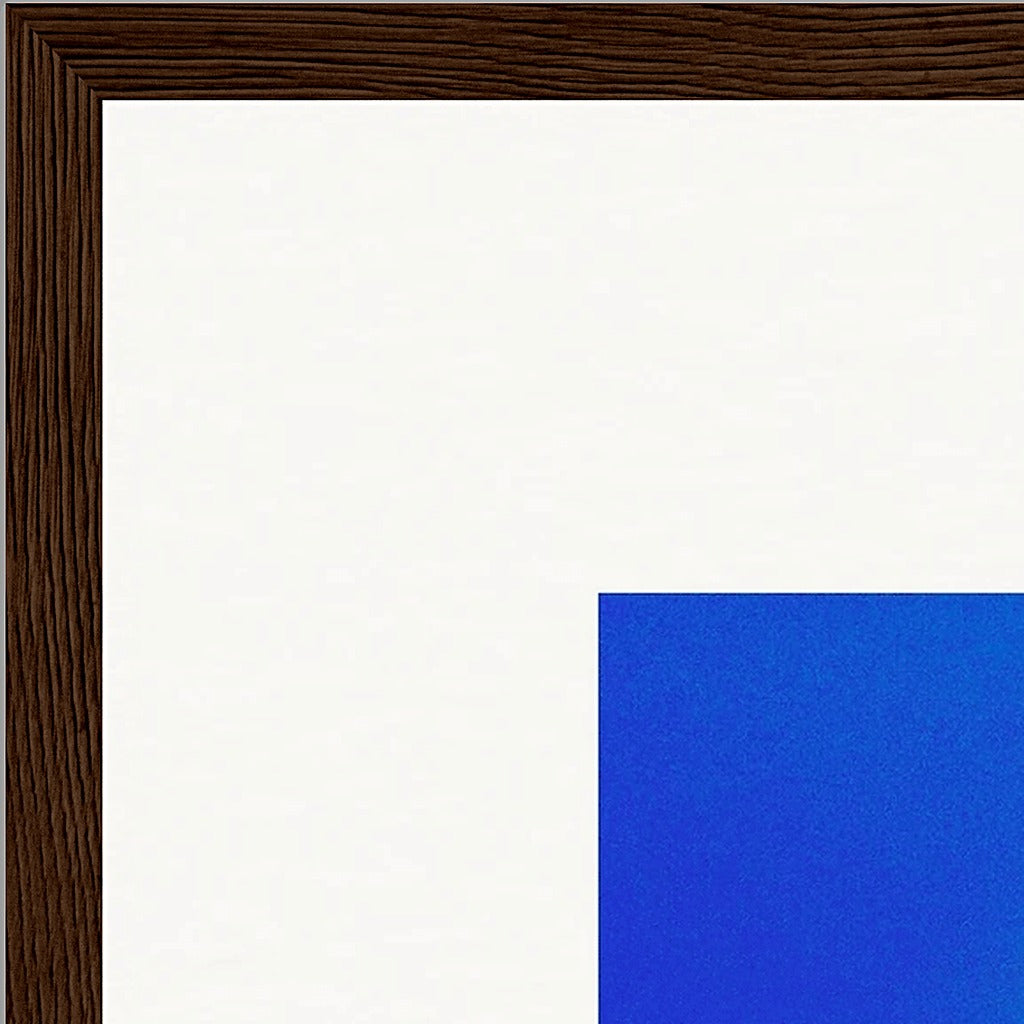 Nocturne Velvet Framed print 50x50 cm / 20x20″ Dark wood frame corner detail