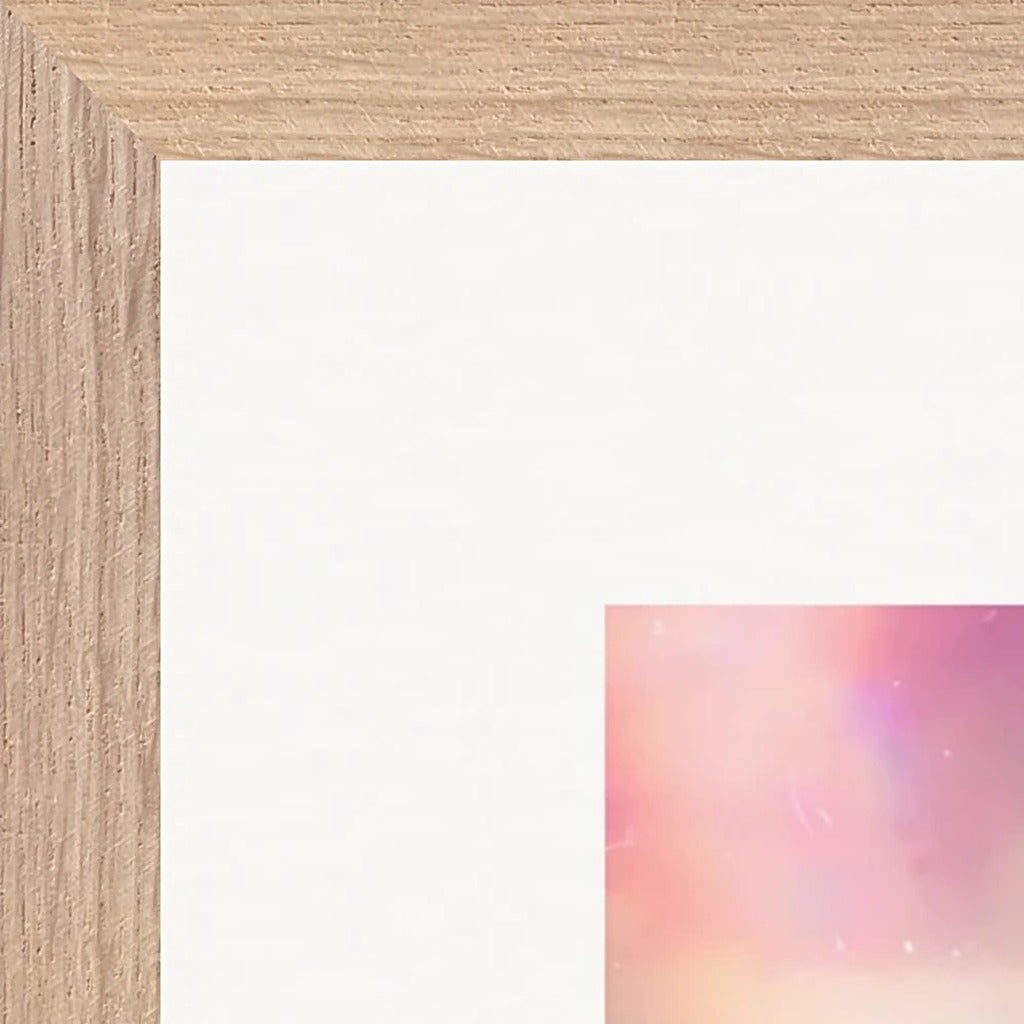 Indigo Sky Framed print 50x50 cm / 20x20″ Wood frame corner detail