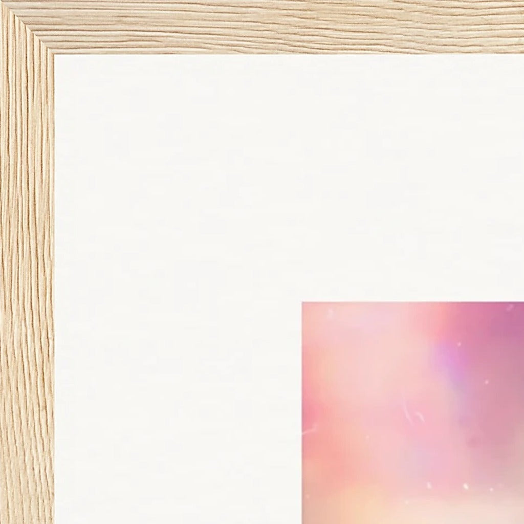 Indigo Sky Framed print 50x50 cm / 20x20″ Wood frame corner detail