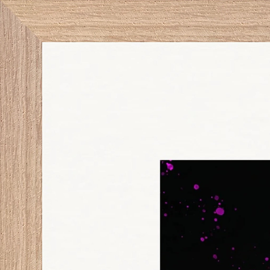 Dancing in Colours Framed print 50x50 cm / 20x20″ Wood frame corner detail