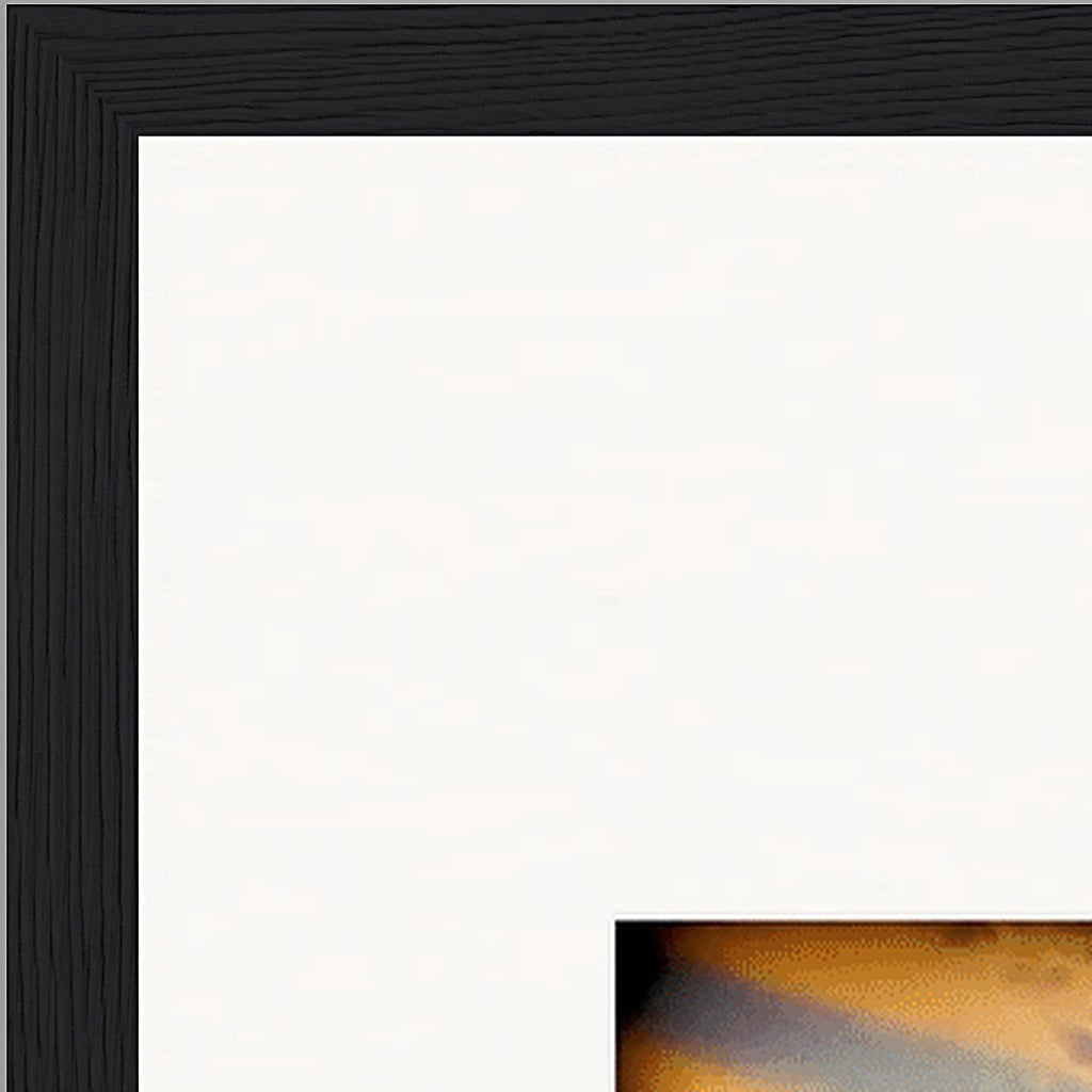 Cosmic Reflections Framed print 50x70 cm / 20x28″ Black frame corner detail