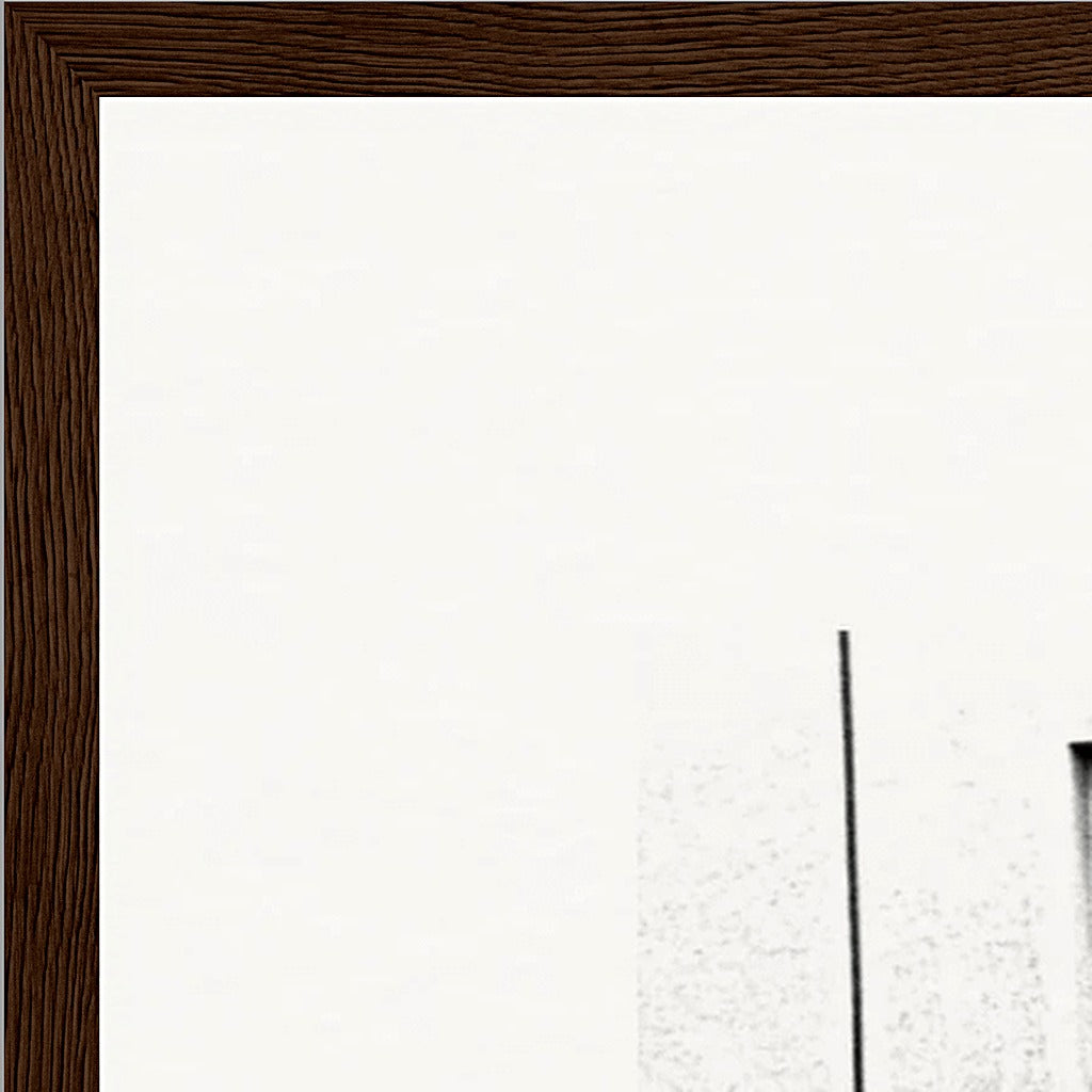 The Urban Matrix Framed print 50x70 cm / 20x28″ Dark wood frame corner detail