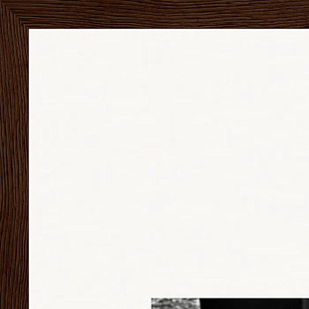 This is Where He Stood Framed print 50x70 cm / 20x28″ Dark wood frame corner detail